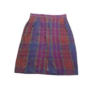 Jigsaw Vintage 90's Skirt Plaid Purple Pink Barbiecore Size 10 Core